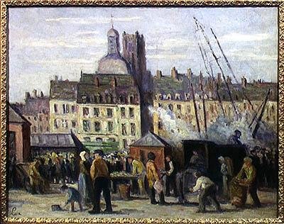 Der Fischmarkt, Dieppe, 1930 von Maximilien Luce